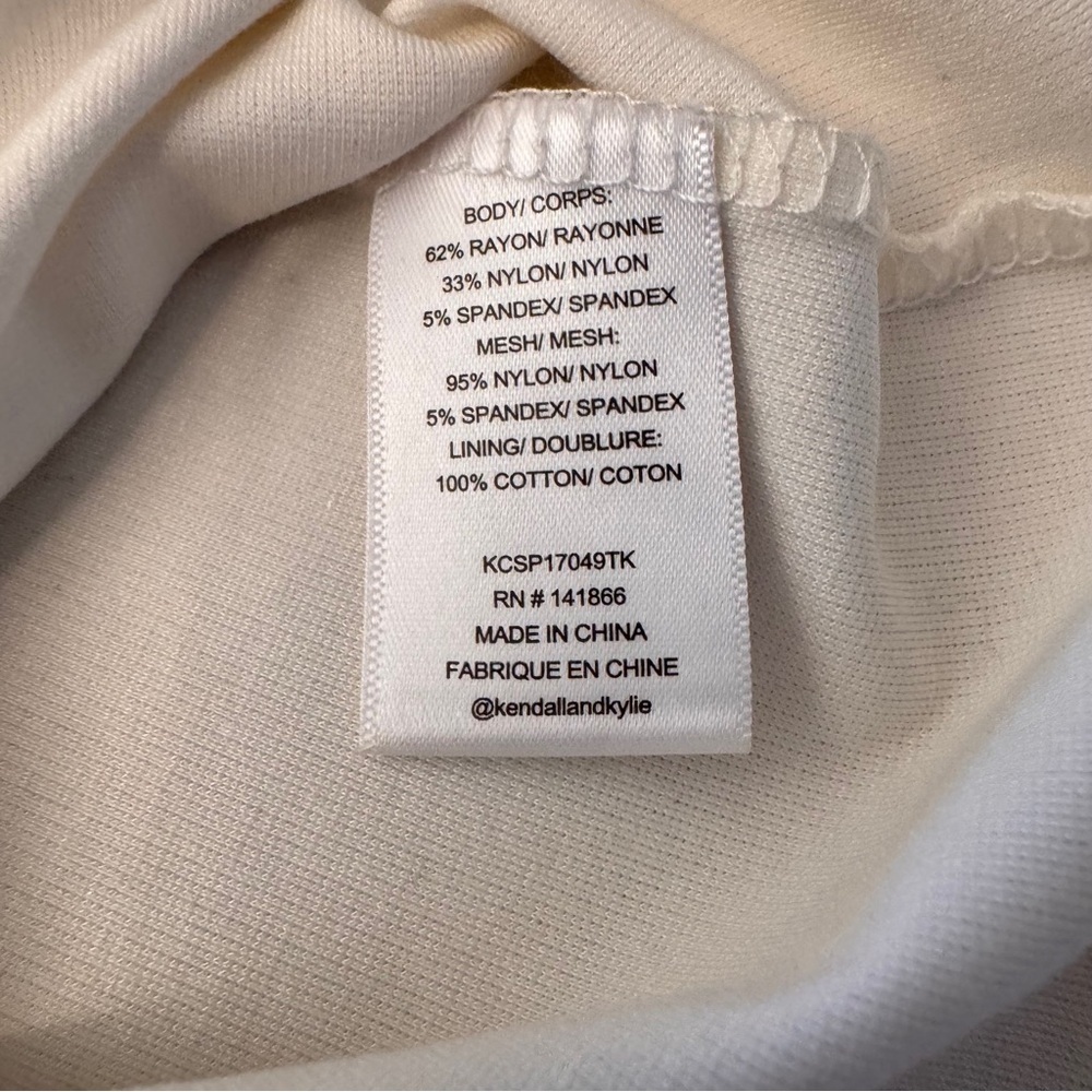 Kendall + Kylie Mesh White/Cream Body Suit Small Nwt — image 7 of 8